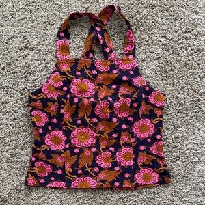 Floral Tank Top - Pink and Brown
